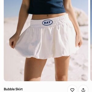 Women's White Mini Bubble Skirt